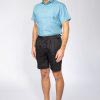 Black Linen Double Pleat Shorts - Image 3