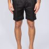 Black Linen Double Pleat Shorts