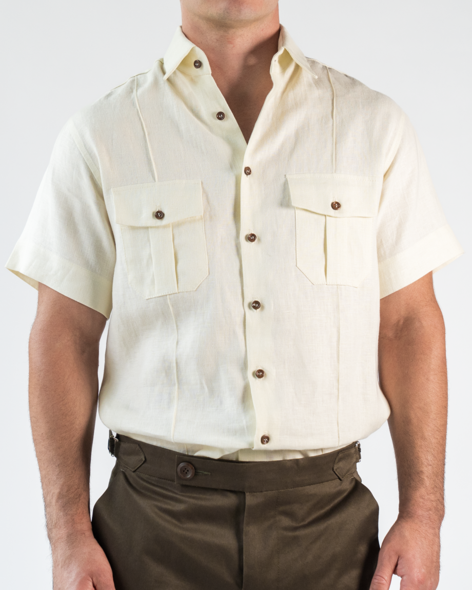 Linen safari short sleeve shirt - Image 4