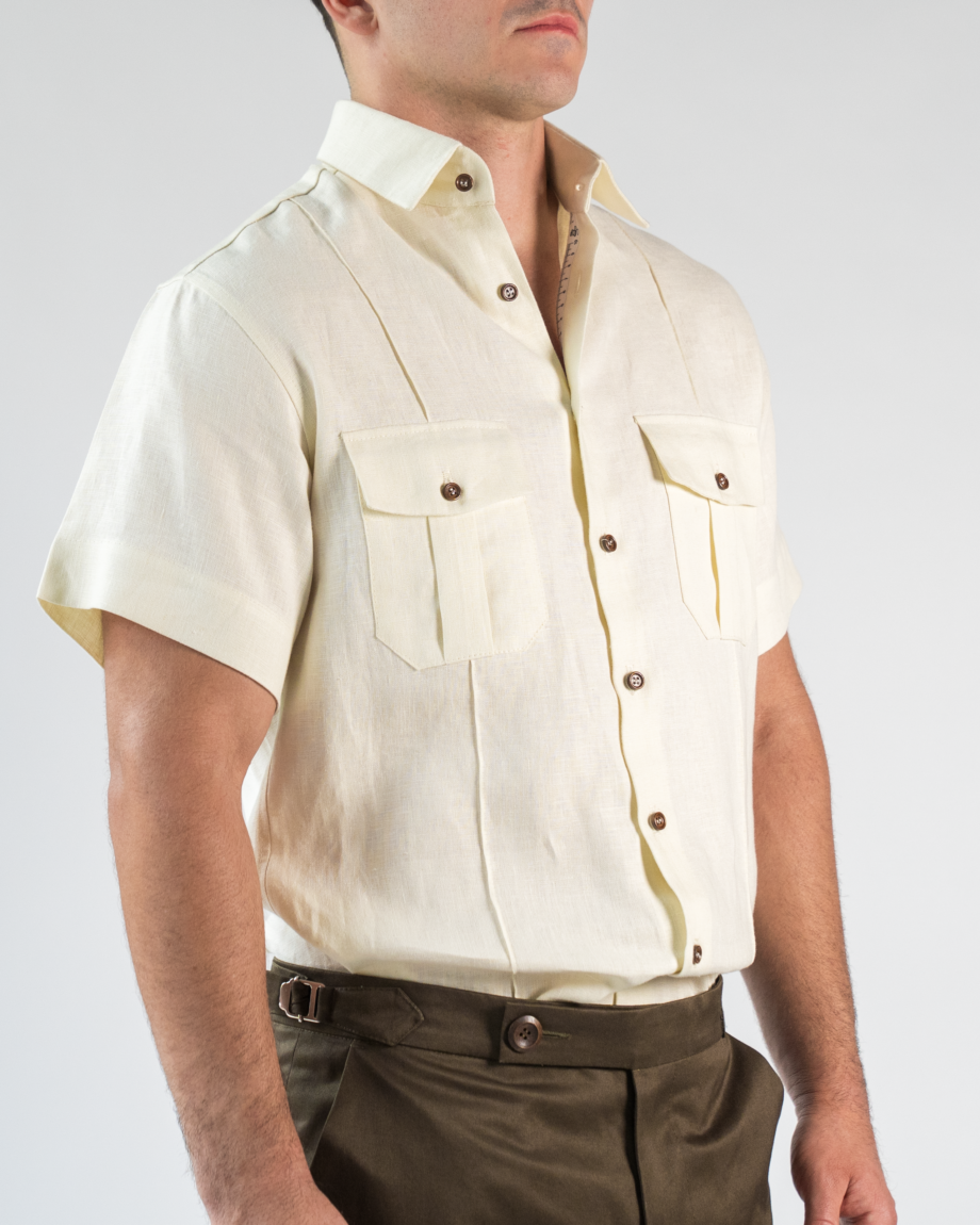 Linen safari short sleeve shirt - Image 3