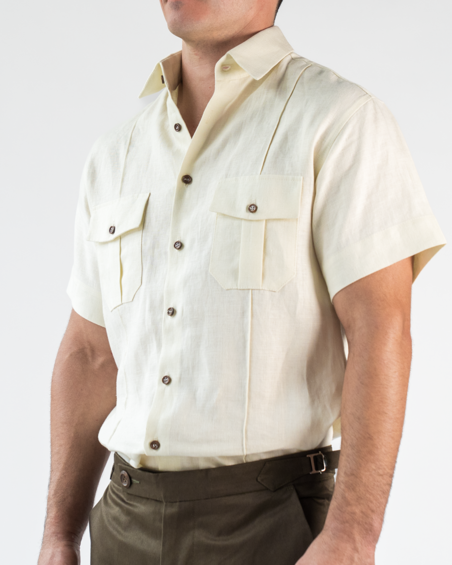 Linen safari short sleeve shirt - Image 2